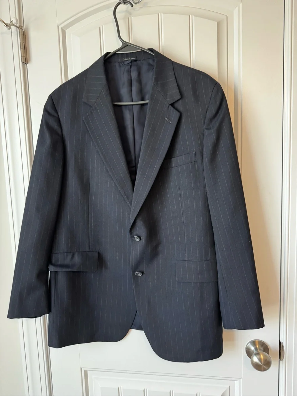 Vintage Men's Pinstripe Suit Jacket & Pants - Navy